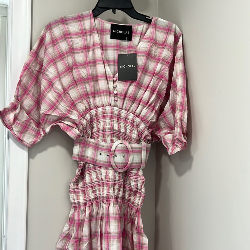 Nicholas  Smocked Panel Dress pink - Picture 3 of 9